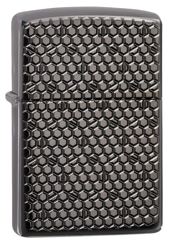 Zippo Hexagon Design Pocket Lighter, Black Ice Hexagon, One Size - Image 1