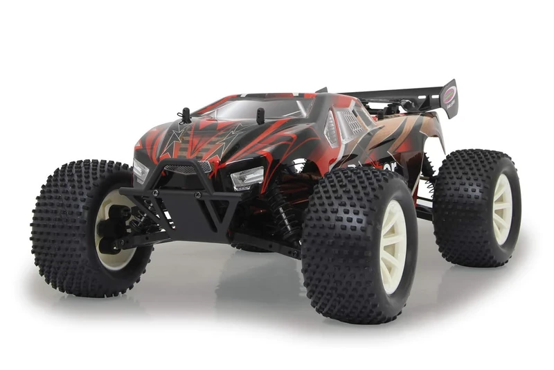 Jamara 059739 - Brecter Truggy 4WD 1:10 LiPo 2,4GHz with LED – RTR, Electronic completely splashproof, Adjustable oil-pressure shock absorber, Double reinforced impact protection