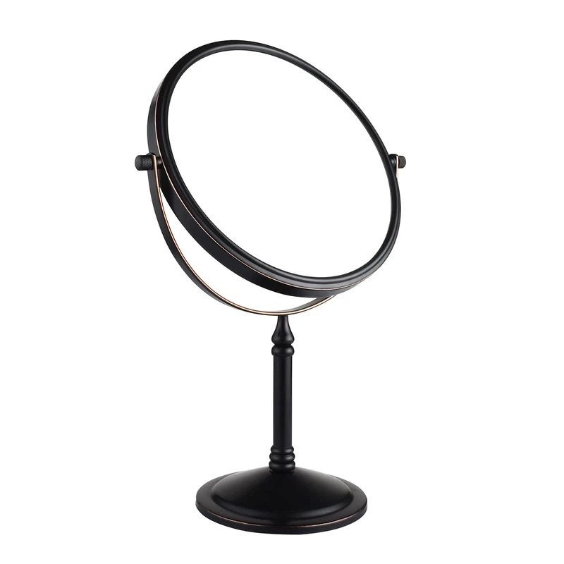 Nicesail Tabletop Makeup Mirror, Double-Side 1X-10X, 360 Swivel Cosmetic Mirror for Table Desk, No Light Oil Rubbed Bronze (8 Inch, 10X)