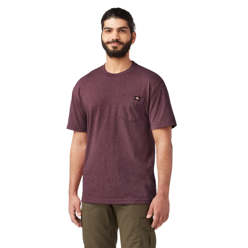 Dickies Men's Heavyweight Crew Neck Short Sleeve Tee Big-Tall T-Shirt, Burgundy Heather, 4XL