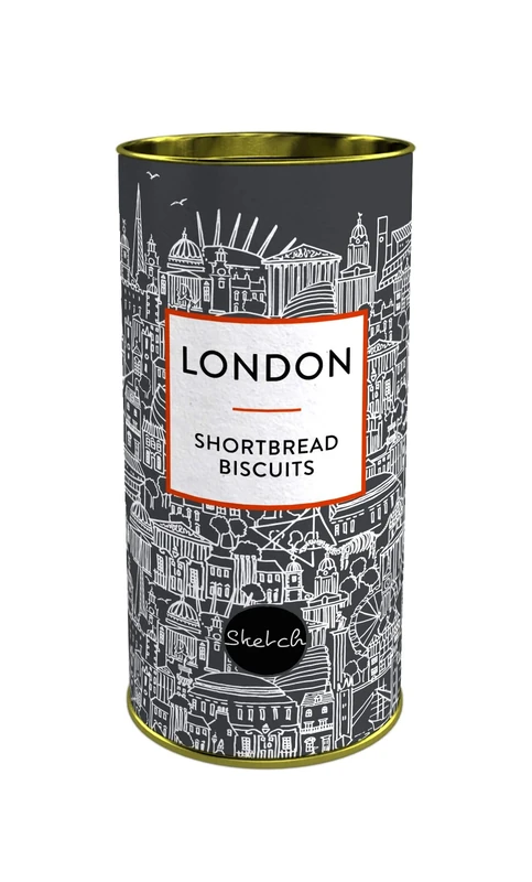 Temple Island Sketch Range - Clotted Cream Shortbread Drum, 100 g, Pack of 12