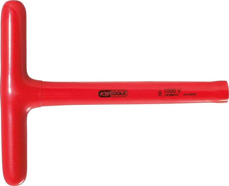 KS Tools 117.2431 T-Grip Socket Wrench with Protective Insulation, 12mm