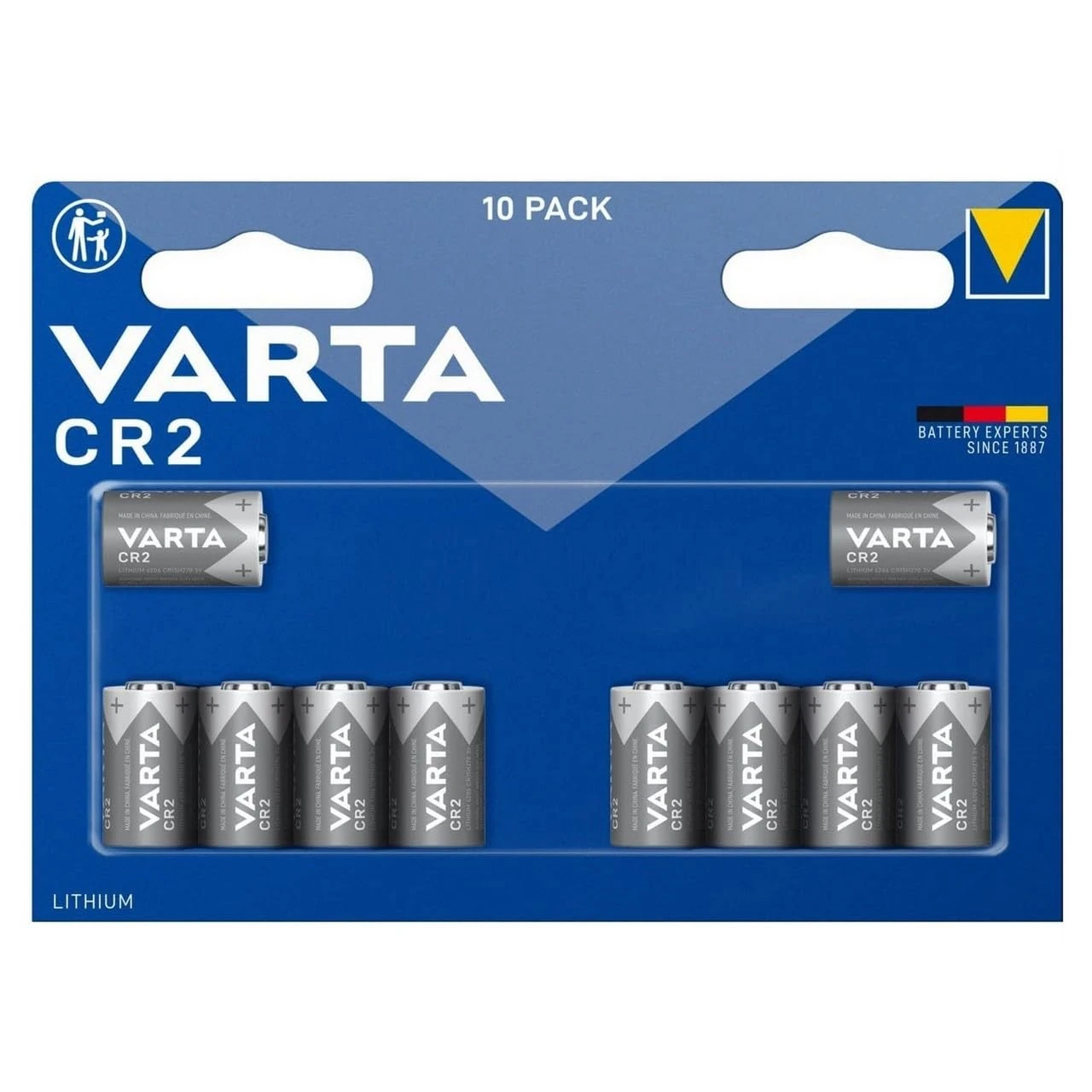 Varta CR2 / CR 15H270 3V Lithium Battery - Pack of 10