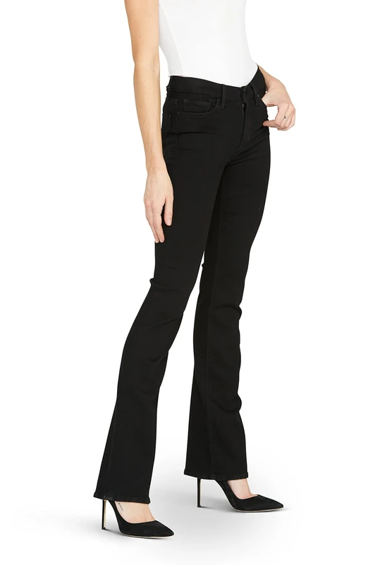 Hudson Women's Nico Mid Rise Slim Fit Straight Leg Ankle Jean, Black, 29W