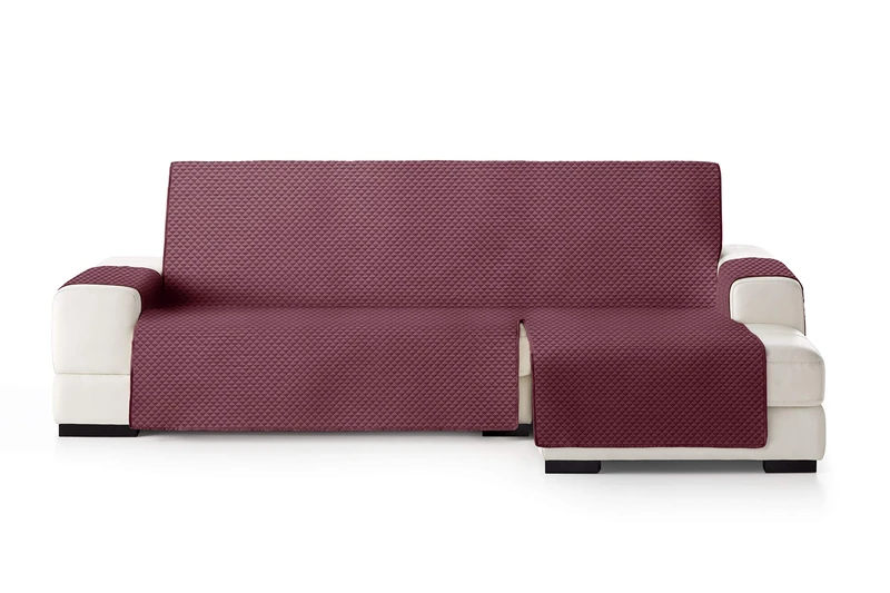 Eysa Cover, Polyester, C/8 burdeaux-Grey, Chaise Longue 290 cm. Suitable for Sofas from 300 to 350 cm