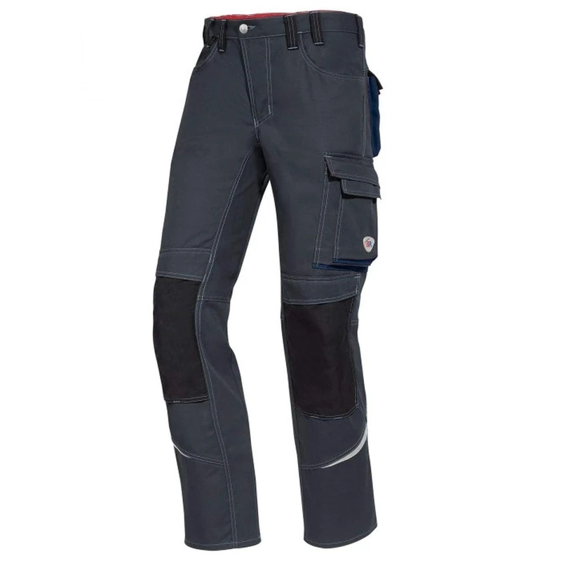 BP 1815-720-51 Work Trousers, Jeans Style With Back Yoke, 305,00 G/M², Reinforced Cotton, Light Grey/Royal Blue, Size 31/32