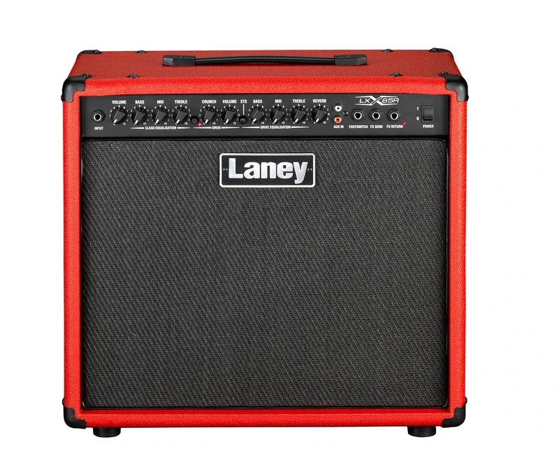 Laney LX65R 65W Electric Guitar Amp – Stage-Ready Combo Amplifier with Clean & Drive Channels, 3-Band EQ, XTS Tone, Reverb, FX Loop, AUX In & Headphone Out – 12” Speaker for Gig or Practice - Red