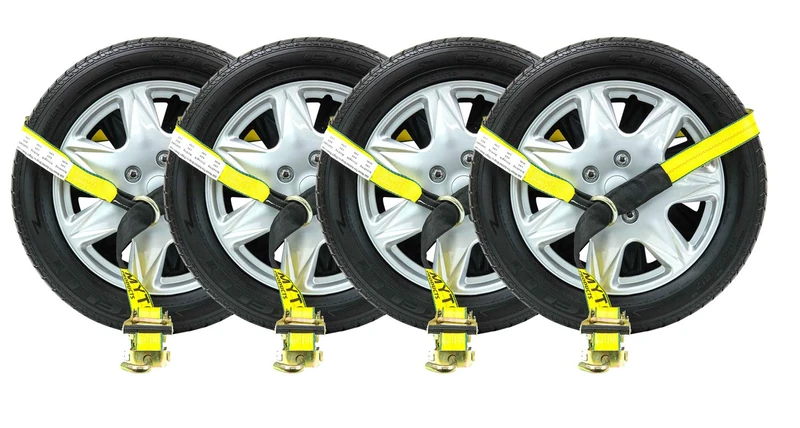 Mytee Products (4 Pack) 2" x10' Lasso Ratchet Strap Finger J Hook Wheel Net Auto Tow Towing Tie Down