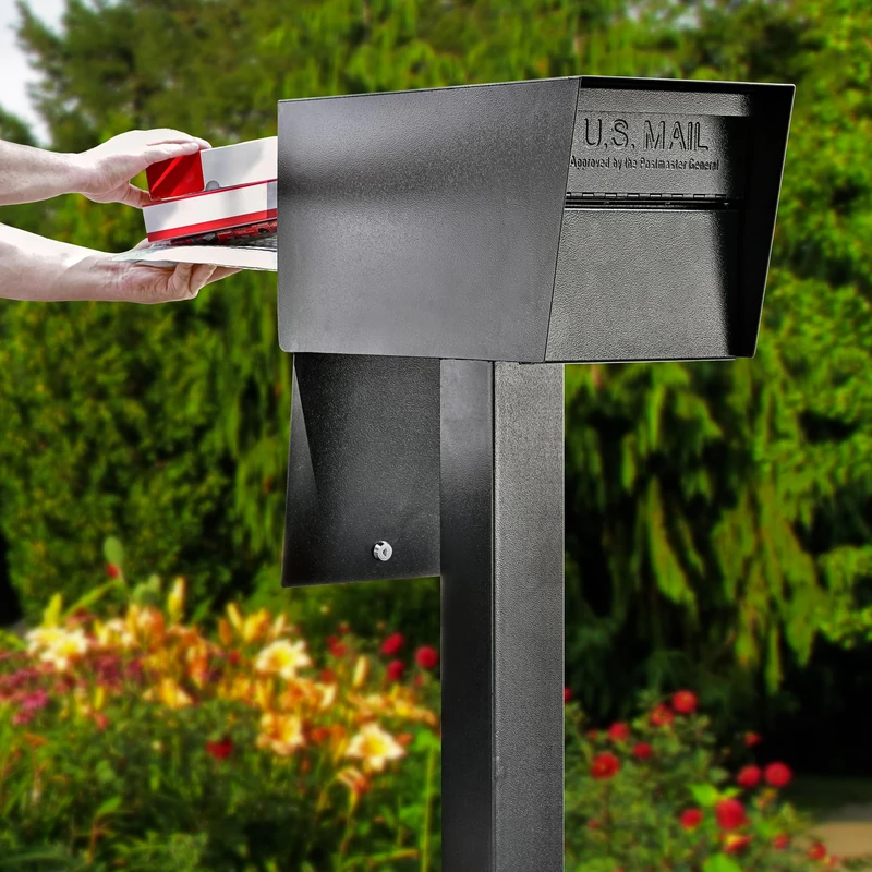 Mail Boss 7526 Mail Manager Street Safe Locking Security Mailbox, Black - Image 1