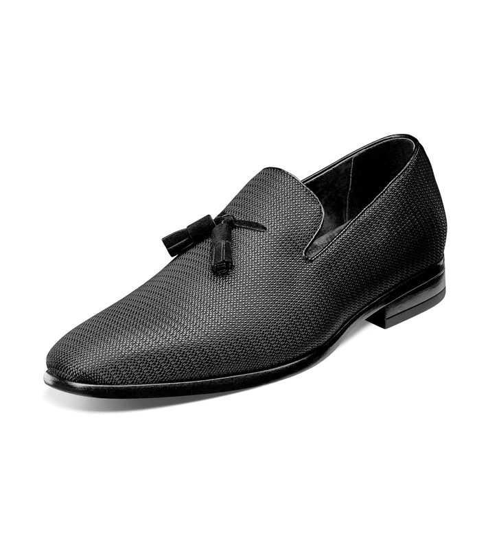 Stacy Adams Men's Tazewell Tassel Slip-On Loafer, Black, 13 Wide