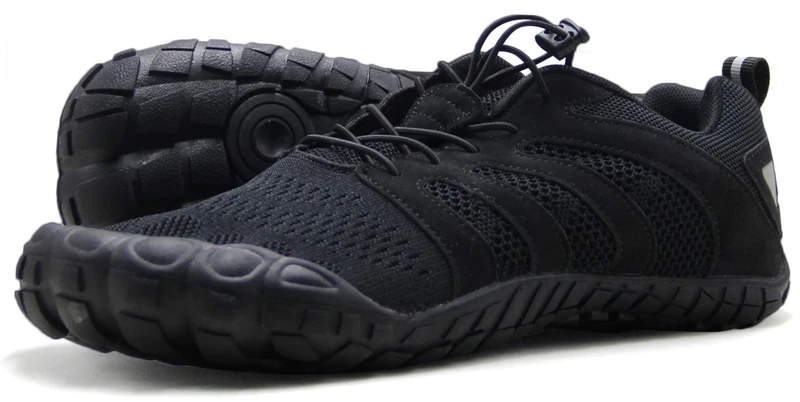 Oranginer Men's Barefoot Shoes - Big Toe Box - Minimalist Cross Training Shoes for Men, Black-2, 8 UK
