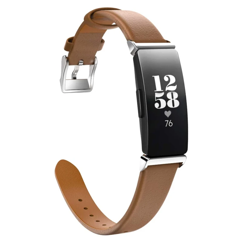 MoKo Leather Strap for Fitbit Inspire 2, HR, and Inspire - Brown - Image 1