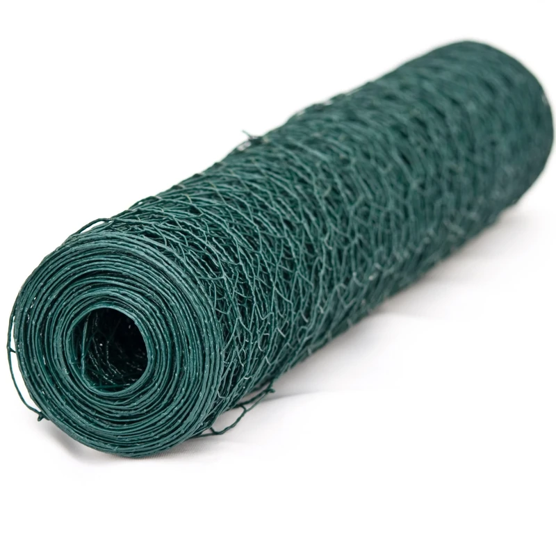 Windhager Hexagonal wicker, plastic-coated, fencing basic border, vole protection, raised bed, gutter cover, green, mesh size 13 mm, 10 x 1 m x 1 mm, 70097