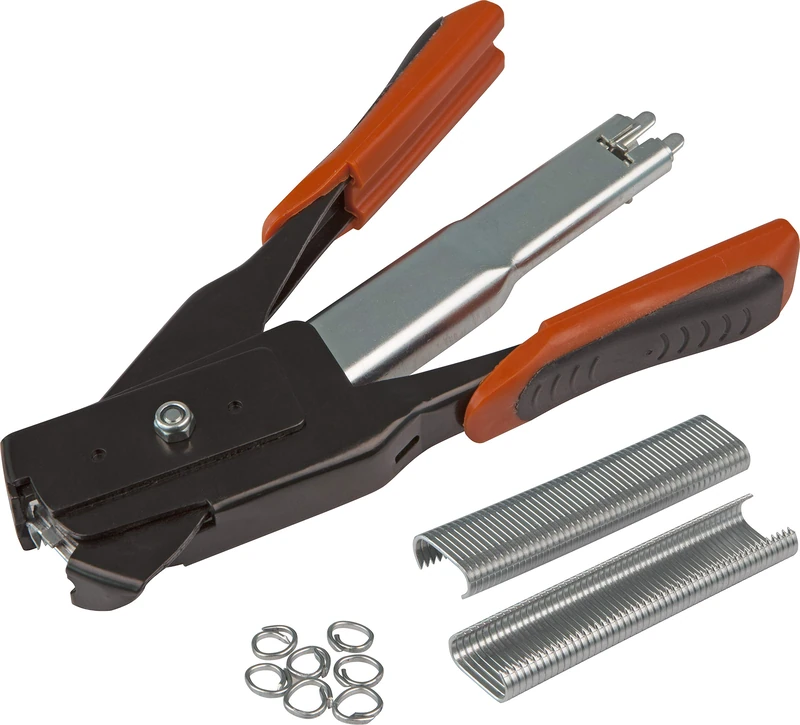 Windhager 06215 Fence Ring Pliers for C-Wire Rings, Fence Pliers, Pliers for Connecting Wire and Utility Braids in Fence Construction, Includes 50 Ring Clips, 2.5 x 9 x 18.5 cm - Image 1