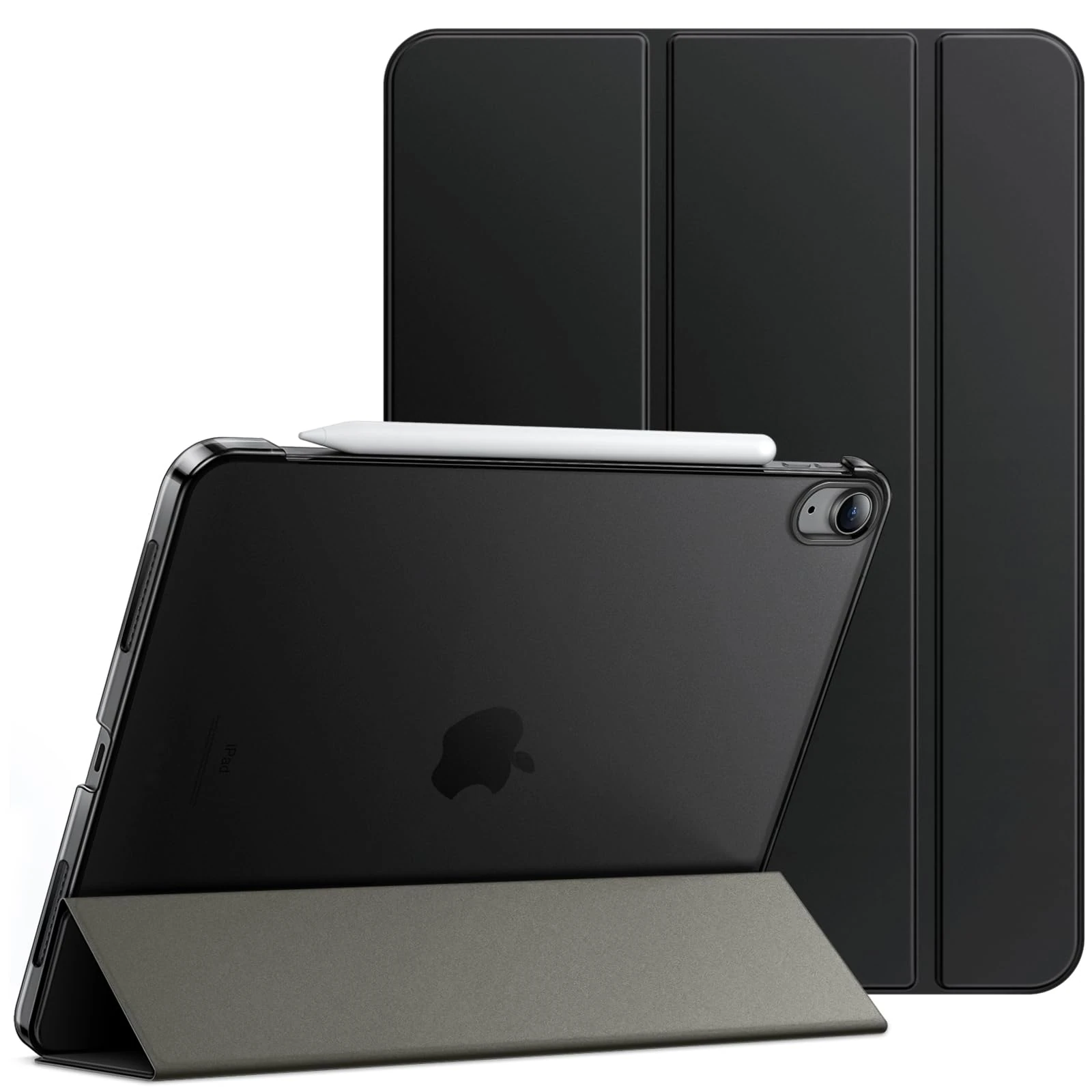 JETech Case for iPad Air 11-Inch M3/M2 (2025/2024), iPad Air 5/4 (2022/2020 5th/4th Generation 10.9-Inch), Slim Stand Hard Back Shell Cover with Auto Wake/Sleep (Black)