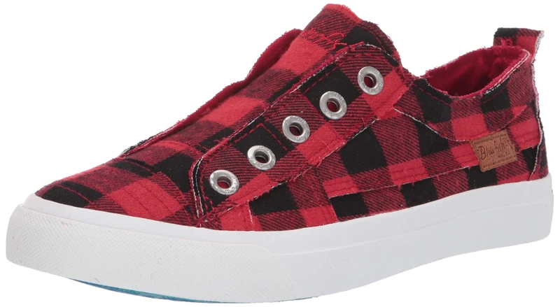 Blowfish Malibu Women's Play Sneaker, Red Buffalo Check, 6.5 UK
