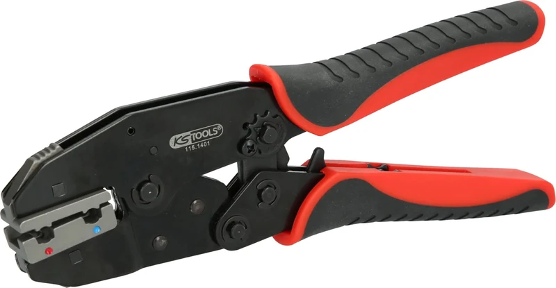 KS Tools 115.1401 Crimping Tool for Insulated Angled Flat Receptacles, Burnished