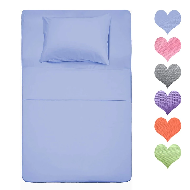 Homelike Collection 400 Thread Count Cotton Twin Size Bed Sheet Set (Baby Blue Color) 4 Piece - 100% Long Staples Cotton Sheets, Set of Soft Cotton Sheets with Deep Pocket Suitable Up to 16 Inches