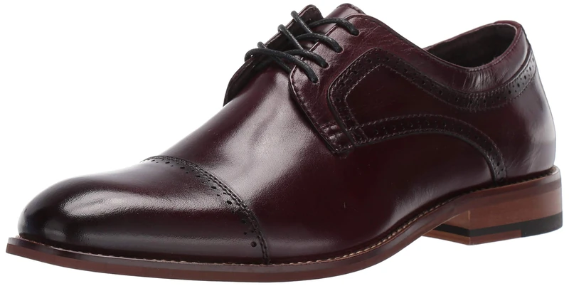 Stacy Adams Men's Dickinson Cap Toe Oxford, Burgundy, 10.5 UK