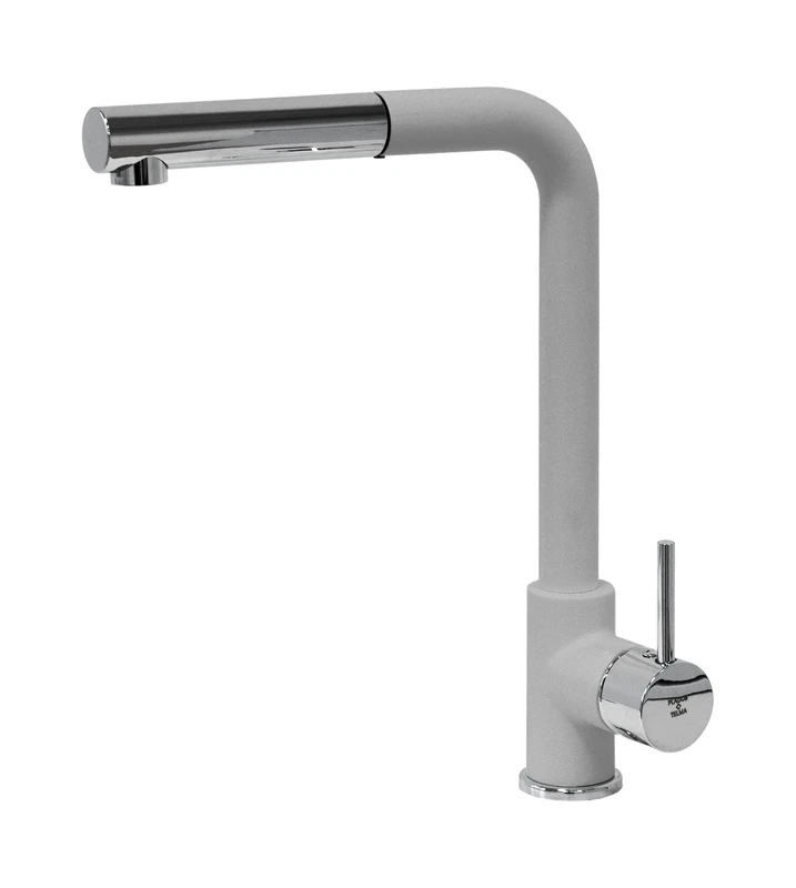 Kitchen mixer Plados single lever VEMIXEXTL with 90° spout and pull-out shower - Aluminium