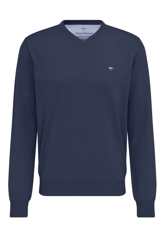Fynch-Hatton Men's Pullover, V-Neck Jumper Not Applicable, Blue (Night 680), X-Large