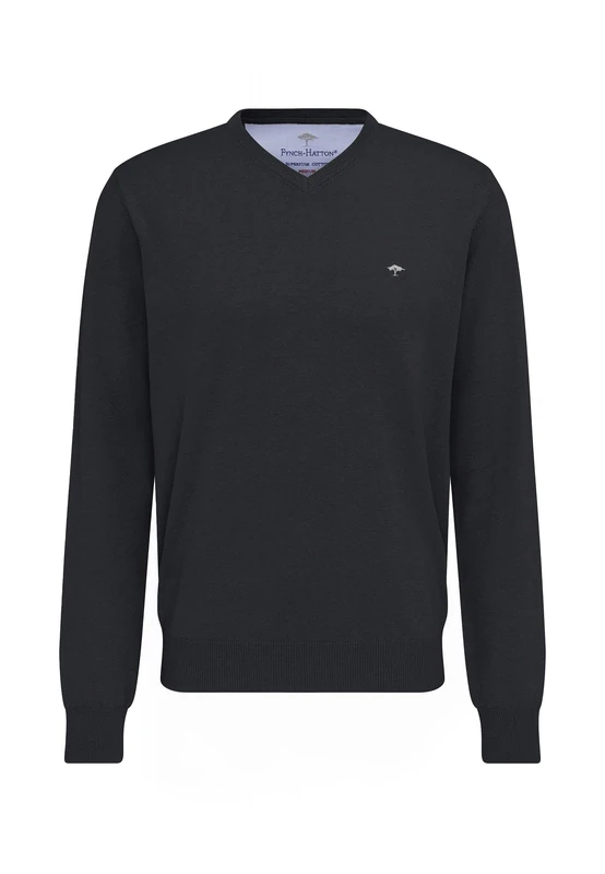 Fynch-Hatton Men's Pullover, V-Neck Jumper Not Applicable, Grey (Charcoal 998), Small