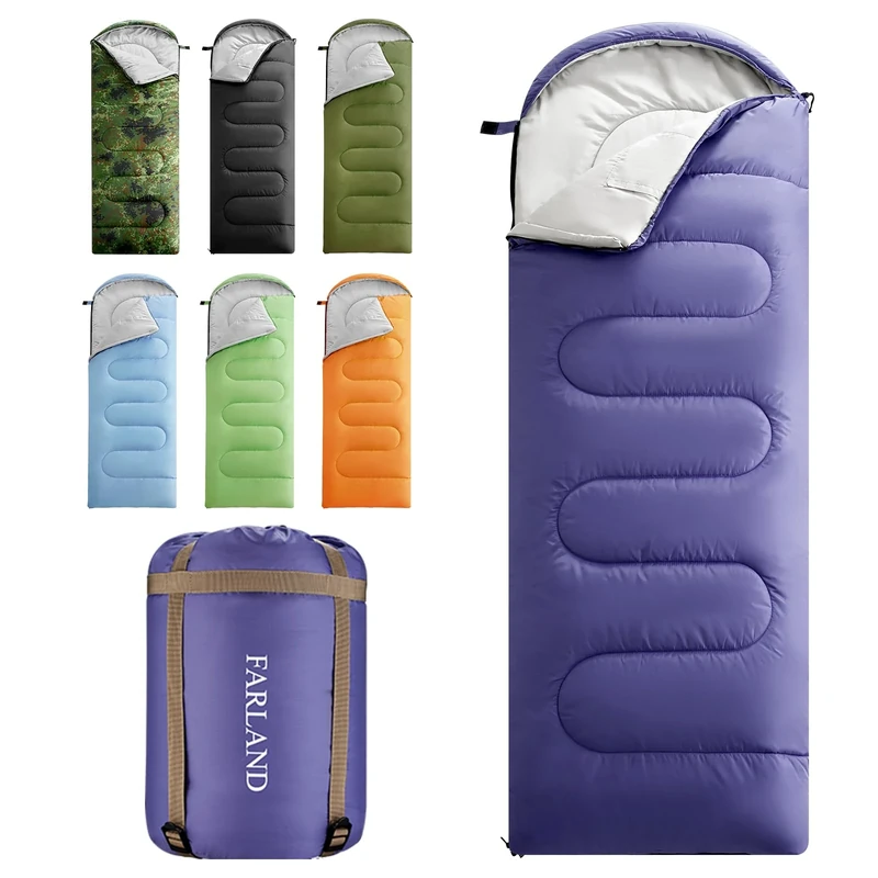FARLAND Sleeping Bags 20℉ for Adults Teens Kids with Compression Sack Portable and Lightweight for 3-4 Season Camping, Hiking,Waterproof, Backpacking and Outdoors