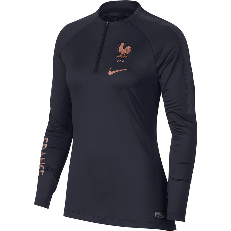 NIKE Women Fff Nk Dry Sqd Dril Sweatshirt - Dark Obsidian/P4, X-Large