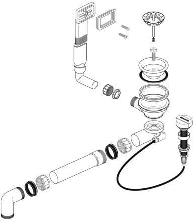 Blanco Waste Fitting 3½" with Remote Waste Control | Recommended for Blanco Dana, DINAS, Lantos, LEMIS, LIVIT, Median, TIPO and TOGA Sinks | Robust & Durable Drainage | Easy to Install