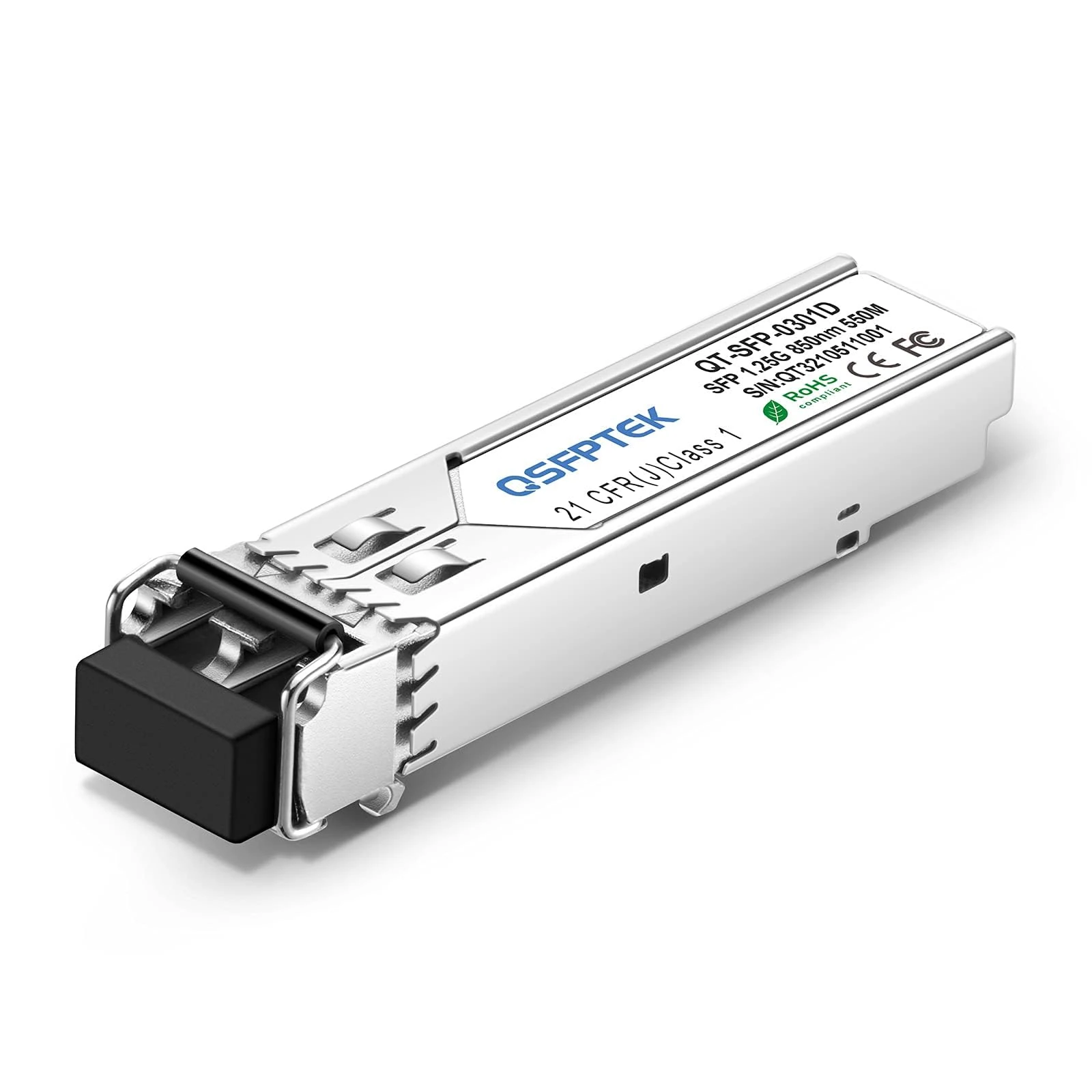 QSFPTEK 1.25G Gigabit SFP Fiber SFP Module, 1000BASE-SX Multimode LC Mini-GBIC Transceiver 850nm 550m DDM for Juniper EX-SFP-1GE-SX/QFX-SFP-1GE-SX, Ubiquiti, Netgear, Mikrotik, D-Link, TP-Link