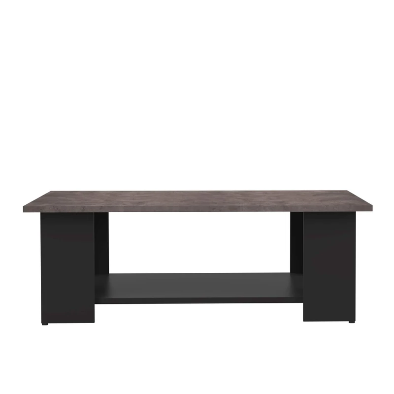 Symbiosis Square Coffee Table, Black and Concrete Effect 89x67x31 cm
