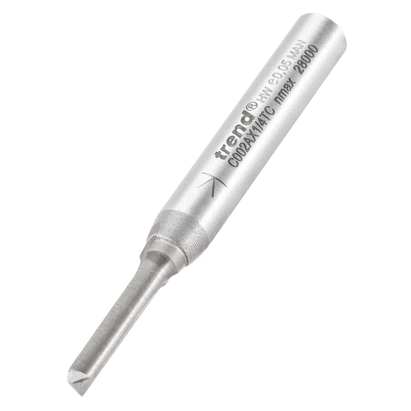 Trend Straight Two Flute Router Cutter, 1/4 Inch Shank, 4mm x 16mm