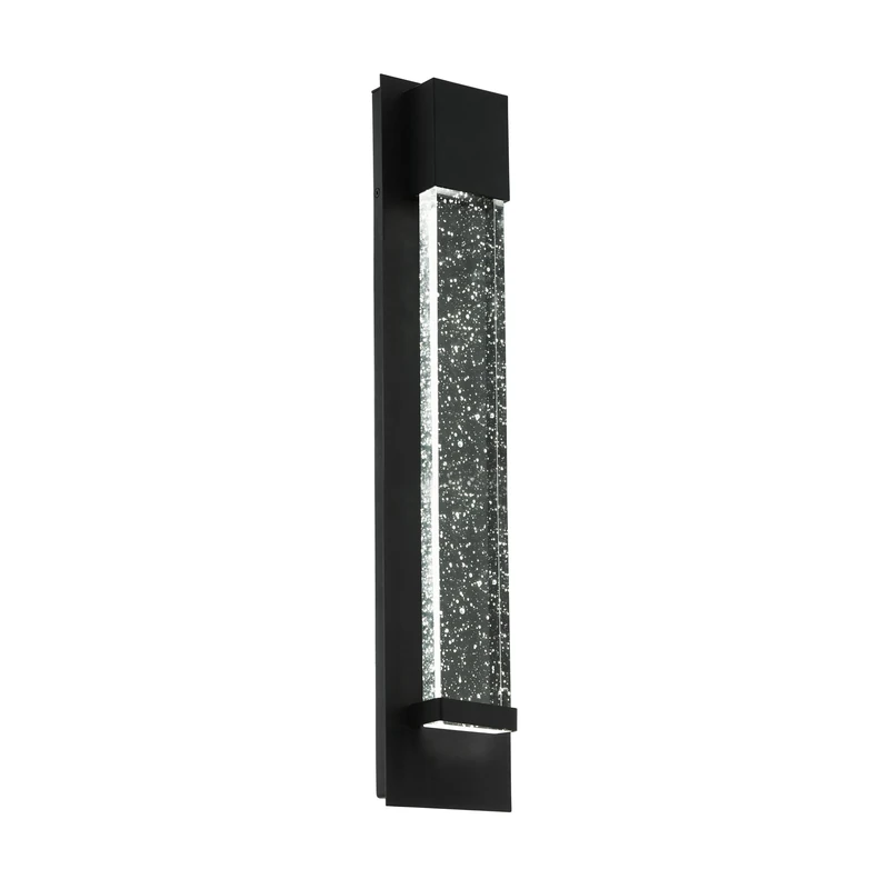 Eglo 98154 VILLAGRAZIA Exterior Wall Light in Black with Air Bubble Glass
