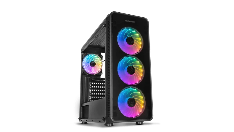 NOX Hummer TGM Midi-Tower Black Computer Case (Midi-Tower, PC, SPCC, Black, ATX, Micro-ATX, Mini-ITX, Game)