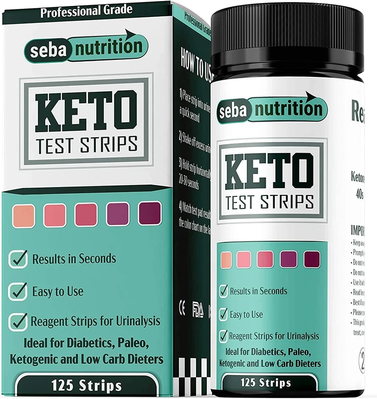 SEBA Nutrition - Keto Urine Test Strips - Urinalysis Test Sticks - Design for Ketogenic and Low Carb Diets - Best for Accurate Meter Measurement of Ketones - New Improved Formula (125 Strips) - Image 1