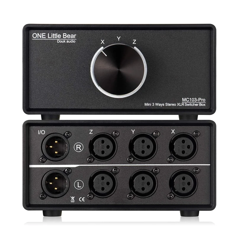 Nobsound 3-IN-1-OUT XLR Audio Switch, Balanced Audio Converter, 3-Way Stereo Passive Audio Selector Switcher (MC103 Pro 3-IN)