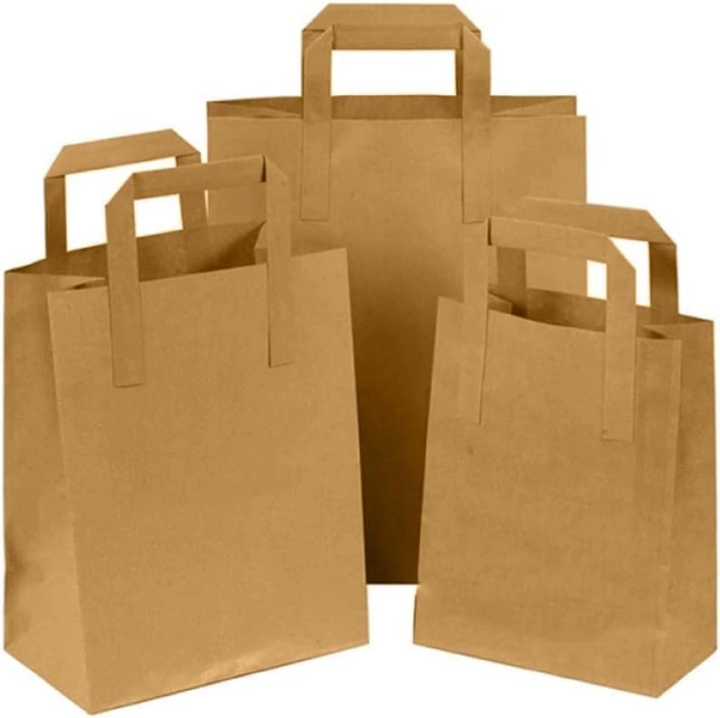 Ayn Al Madina Paper Bags with Handles -500 Large Brown Paper Bags 10x12x3.5”-Perfect for Lunch, Takeaway, Grocery and Party use