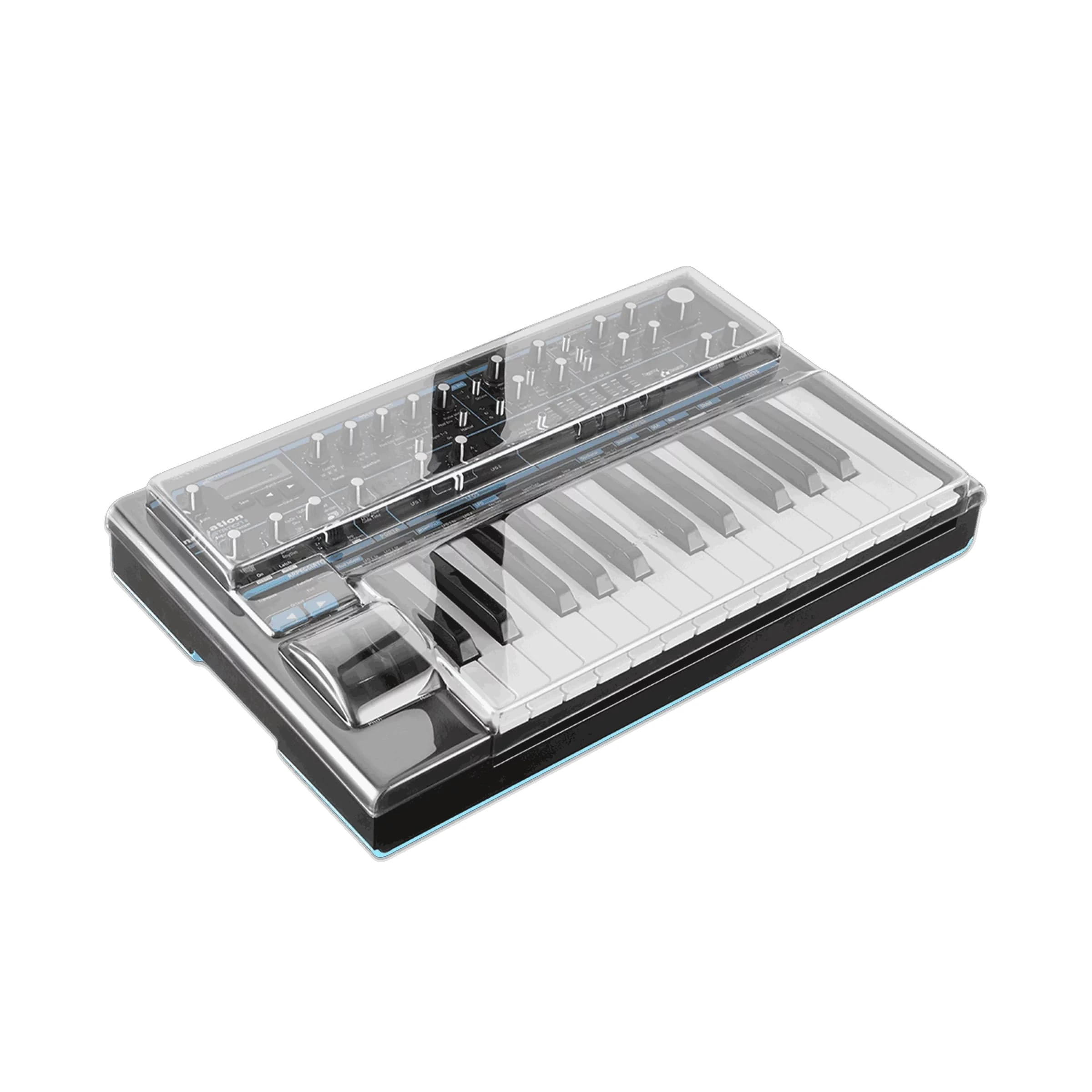 Decksaver Cover for Novation Bass Station 2 - Super-Durable Polycarbonate Protective lid in Smoked Clear Colour, Made in The UK - The Producers' Choice for Unbeatable Protection