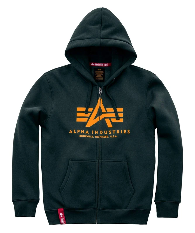 ALPHA INDUSTRIES Basic Zip Hoody Jacket, Dark Petrol, 5XL