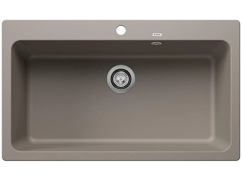 BLANCO NAYA XL 9 | SILGRANIT Sink in Tartufo | Installation Type: Inset Installation from Above | for 90 cm Wide Base cabinets | Spacious Bowl Volume | Easy-Care Surface | [86x51x23.2 cm]