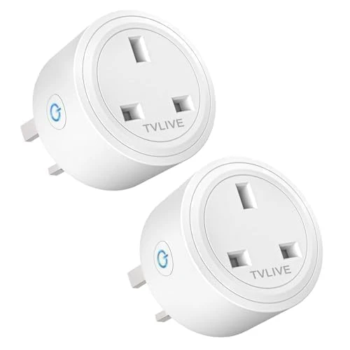 Smart Plug, TVLIVE 2 Pack 13A Smart Plugs Work that with Alexa (Echo, Echo Dot), Google Home, IFTTT, Remote Control and Timer Function, WiFi Outlet, Wifi Plug, Wireless Smart Socket, No Hub Required