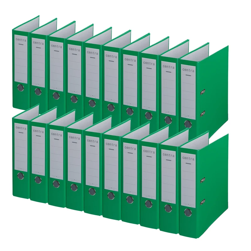 Centra Standard Folder (Grey Cardboard RC, Laminated with PP Film, A4, 8 cm Spine Width, Chromos) Apple Green (Pack of 20)