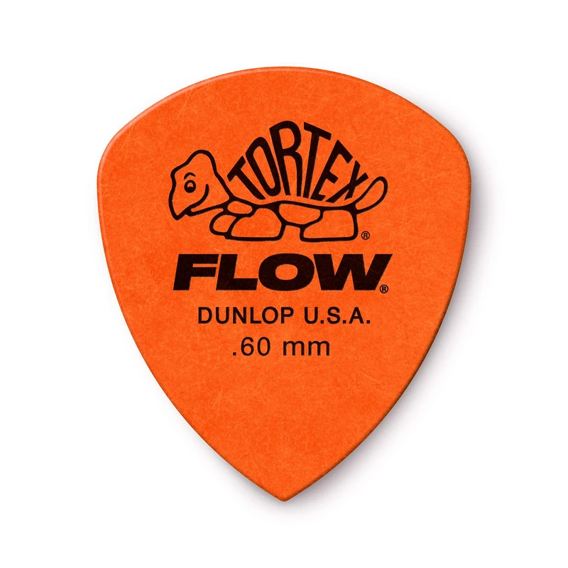 DUNLOP TORTEX FLOW PICKS – Standard .60 mm – Orange (Set of 12 pieces)