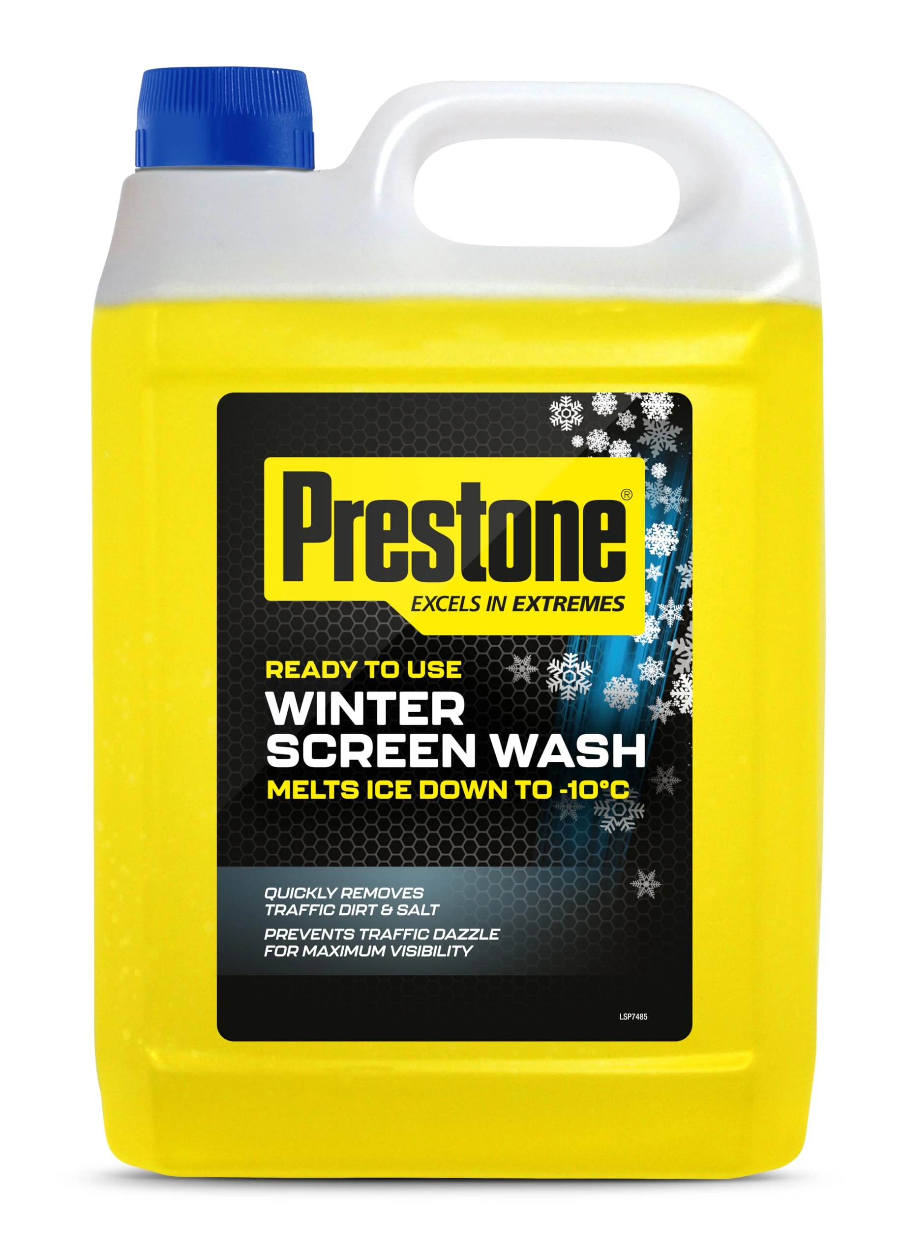 Prestone Screenwash, Ready To Use Screen Wash For Cars - Winter, High Performance Cleaning With Streak Free Formula, Maximum Visibility Winter Windscreen Washer Fluid, Removes Stubborn Dirt, 5L Bottle