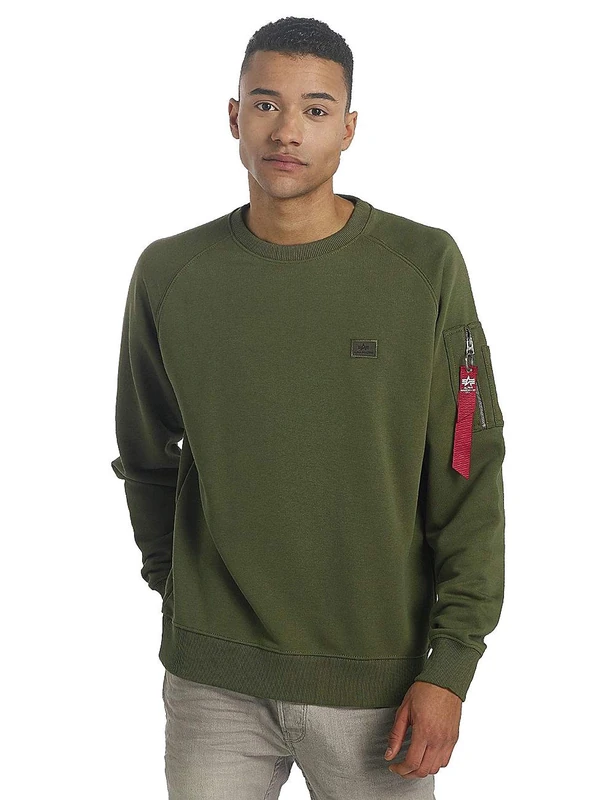 ALPHA INDUSTRIES Men's X-Fit Sweat Sweatshirt, Opaque, Dark Green, 4X-Large