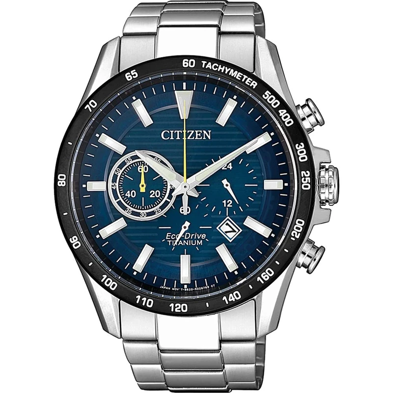 Citizen Mens Chronograph Quartz Watch with Titanium Strap CA4444-82L,Silver