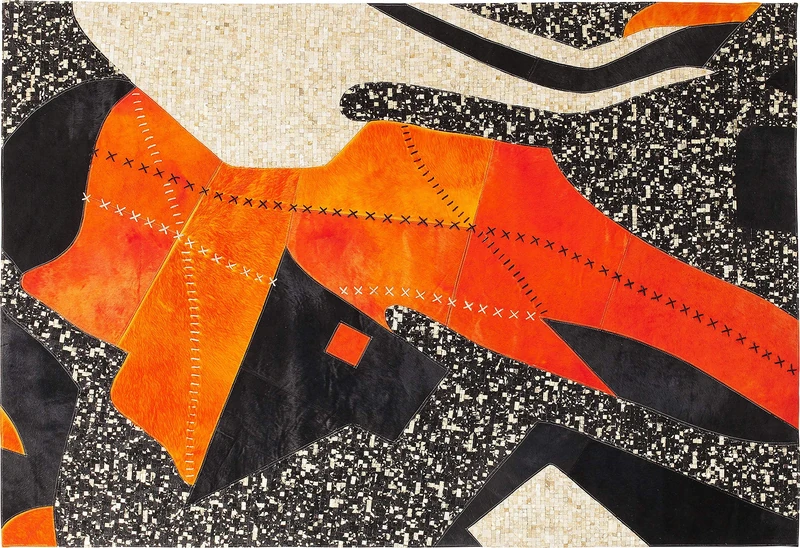 Kare Lava Rug 240 x 170 cm, Orange, 240x170cm - Image 1