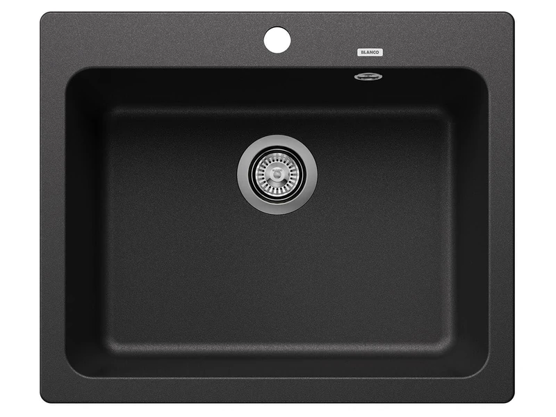 BLANCO NAYA 6 | SILGRANIT Sink in Anthracite | Installation Type: Inset Installation from Above | for 60 cm Wide Base cabinets | Spacious Bowl Volume | Easy-Care Surface | [61.5x51x21.2 cm]