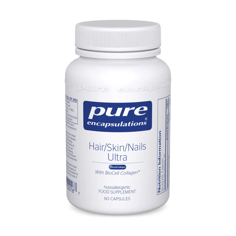 Pure Encapsulations Hair Skin Nails Ultra - With Biotin, Biocell Collagen, Vitamin C, Copper and Q10-60 Capsules