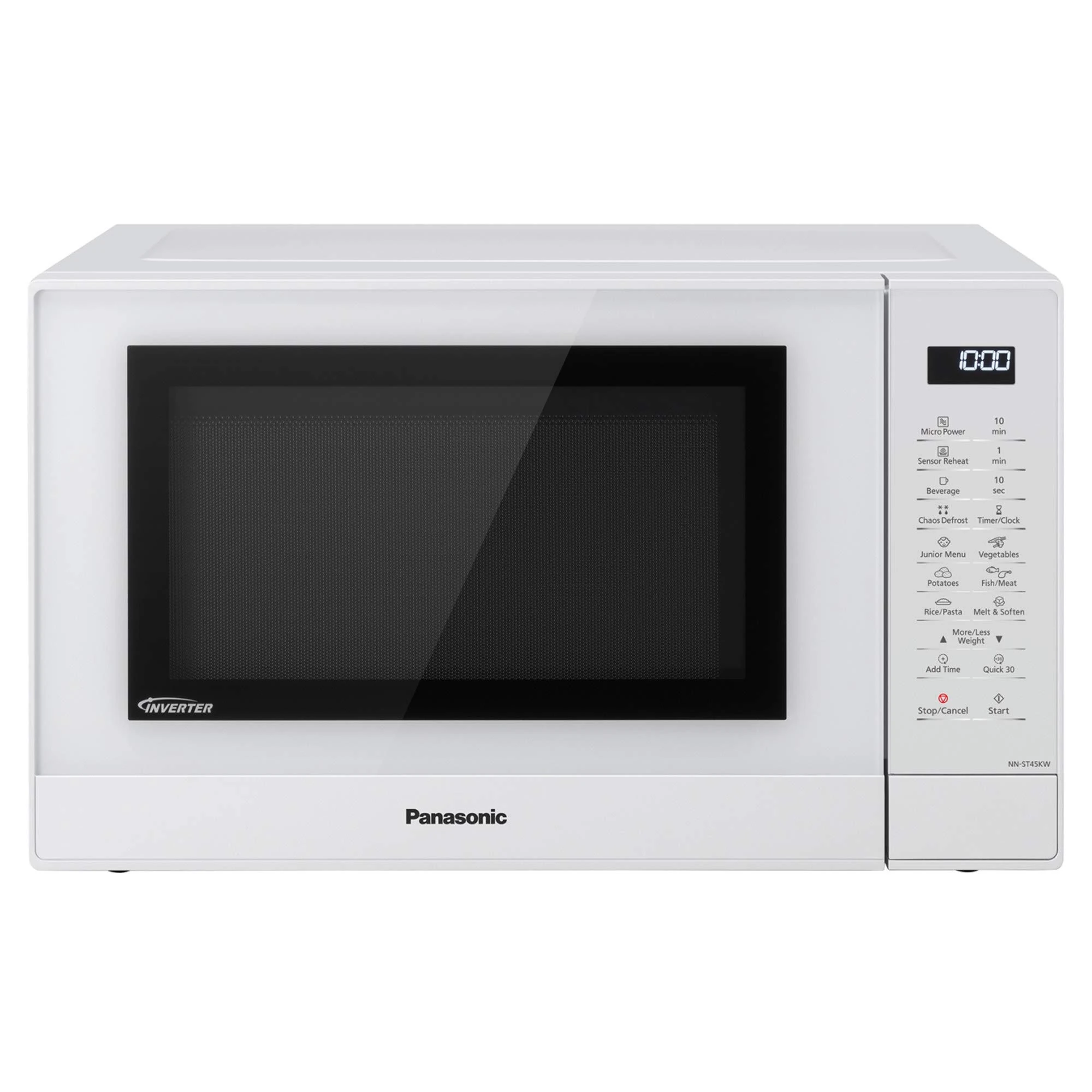 Panasonic NN-ST45KWBPQ Microwave Oven, 32 Litres, 1000W, Turntable, Easy Operation LCD, Touch Control Panel, 21 Auto Programs with Junior Menu (Puree & Porridge) LED Interior bulb, White